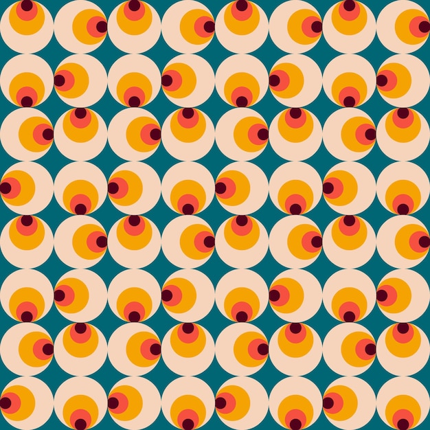 Retro groove pattern with circles in the style of 70 s