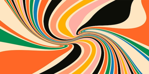 Retro Groovy Background. 70's Vibes Vector Design. Trendy Y2k Backdrop . Funky Retro Wallpaper