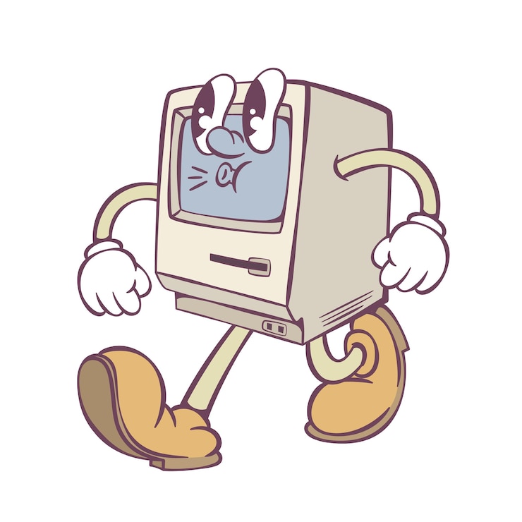 Vector retro groovy mascot character design