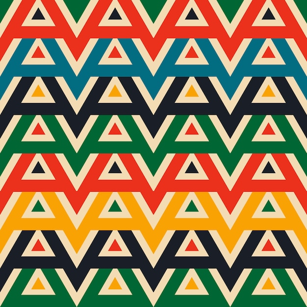 Retro groovy patroon met driehoeken in de stijl van de jaren '70 en '60
