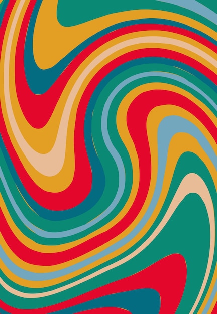 Vector retro groovy psychedelic marble background