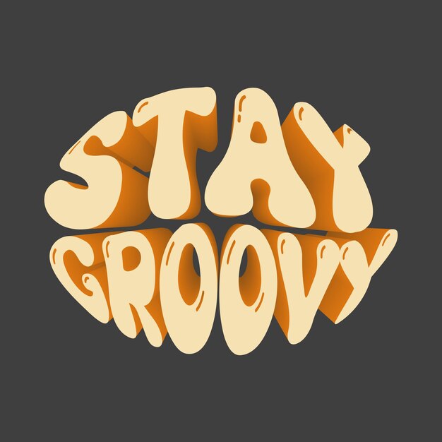retro groovy typography illustration print with inspirational slogan graphic t shirt or sticker