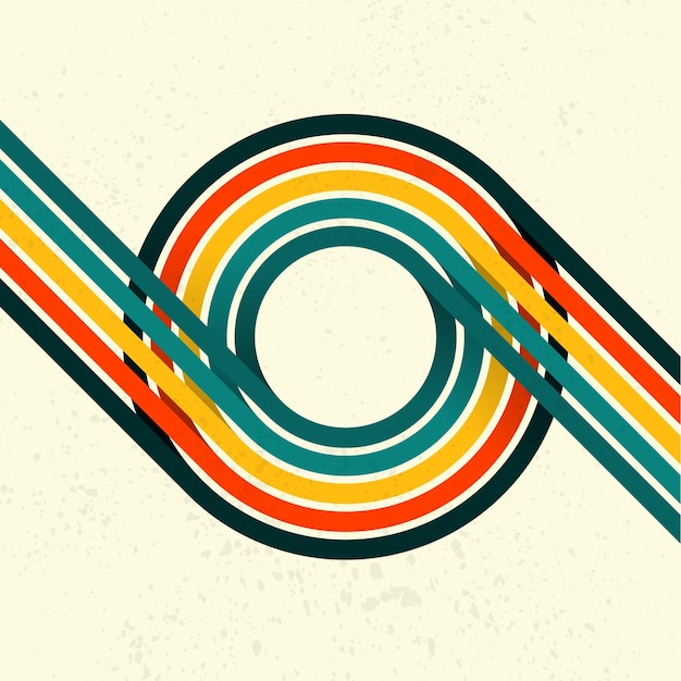 Vector retro grunge circle lines