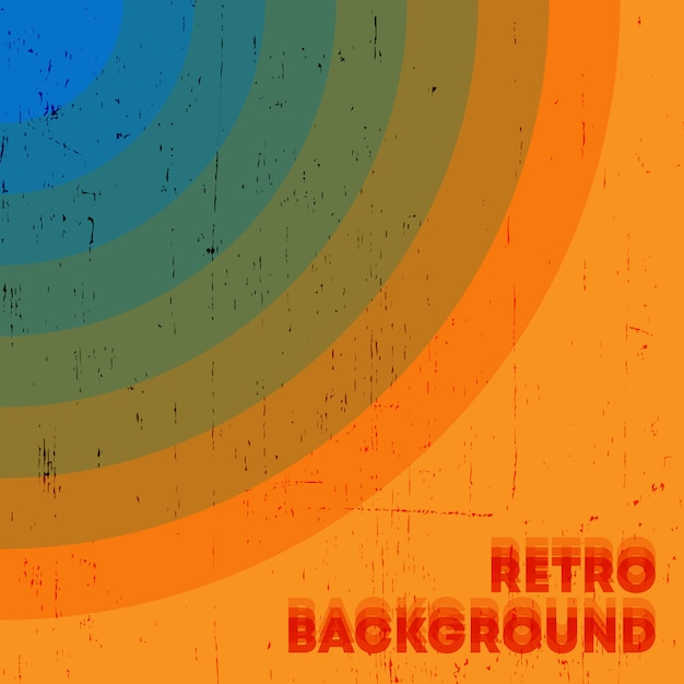 Retro grunge textuur achtergrond met vintage gekleurde strepen. vector illustratie