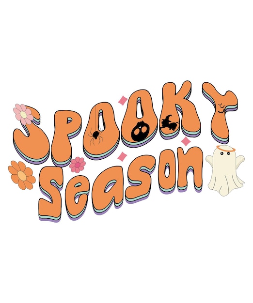 Retro Halloween Design. Spooky Season