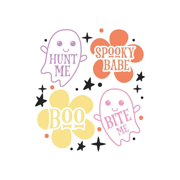 Vector retro halloween svg design bundle retro design