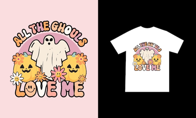 Retro halloween svg design or fall sublimation and halloween tshirt