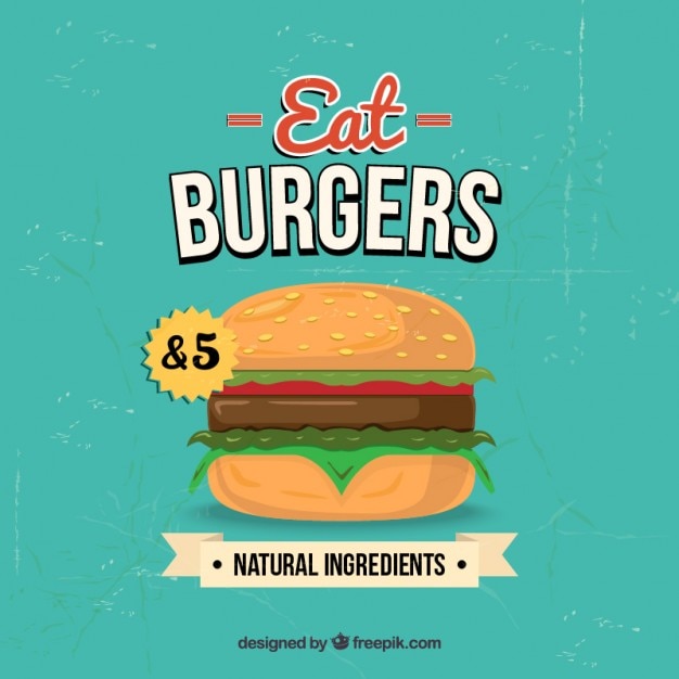 Retro hamburger poster