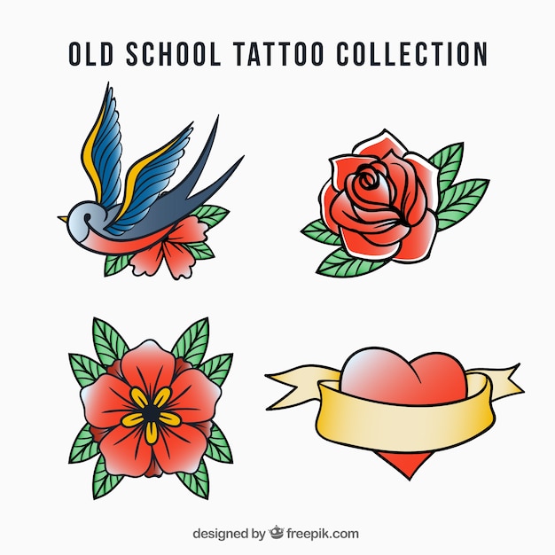 Retro tatuaggi disegnati a mano