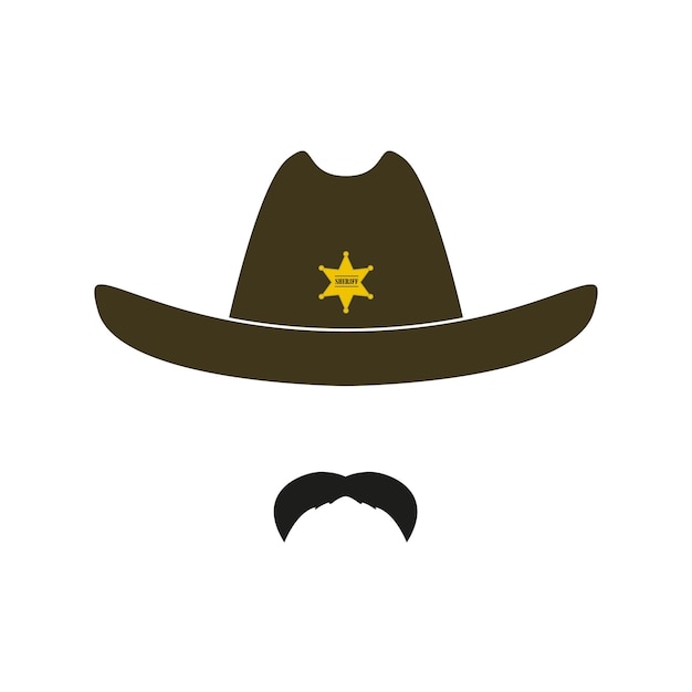 Retro hat with star and mustache