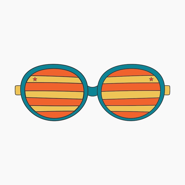 Illustrazione di occhiali da sole retrò hippie