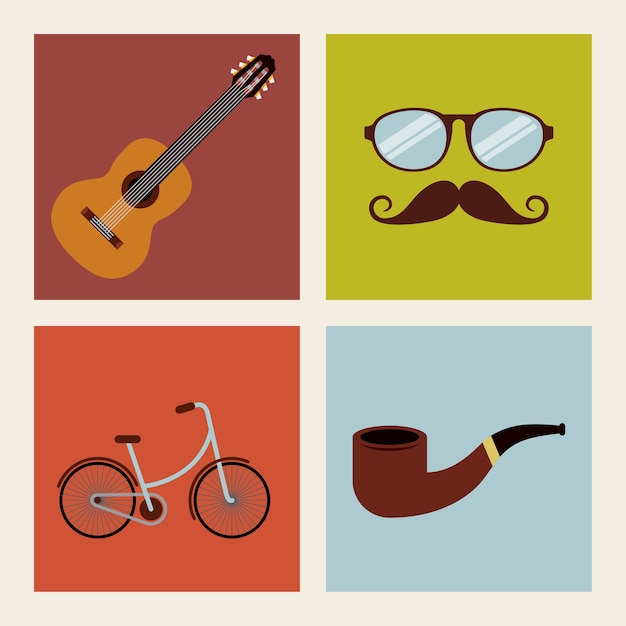 retro hipster stijl element pictogram