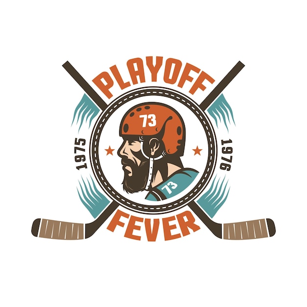 Vector retro hockey logo