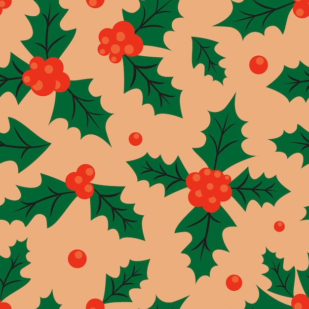 Retro holly pattern 