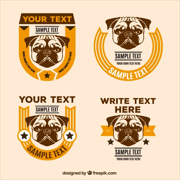 Vector retro hond badges