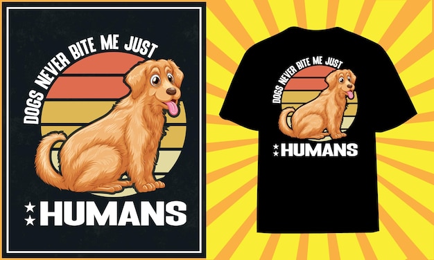 Retro honden t-shirt ontwerp premium vector