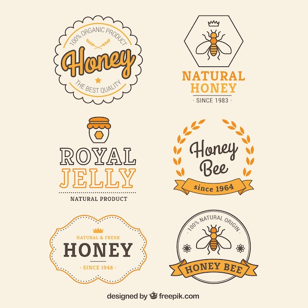 Vector retro honing badges