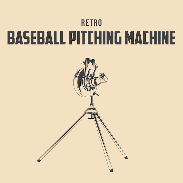 Retro honkbal pitching machine vector stock illustratie