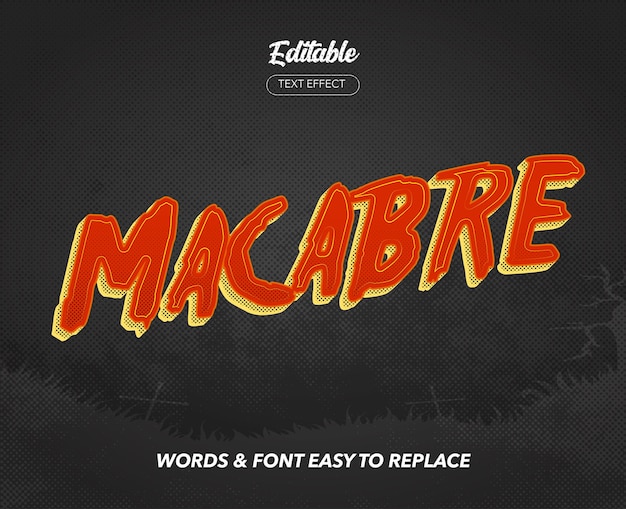 Retro horror movie theme style vector text effect