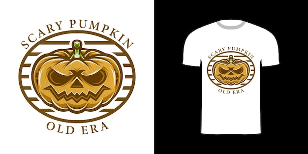 Retro illustration pumpkin for tshirt design