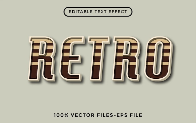 Retro - illustrator bewerkbaar teksteffect premium vector