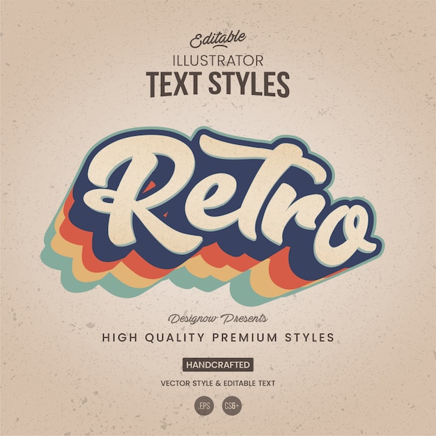 Retro illustrator text style