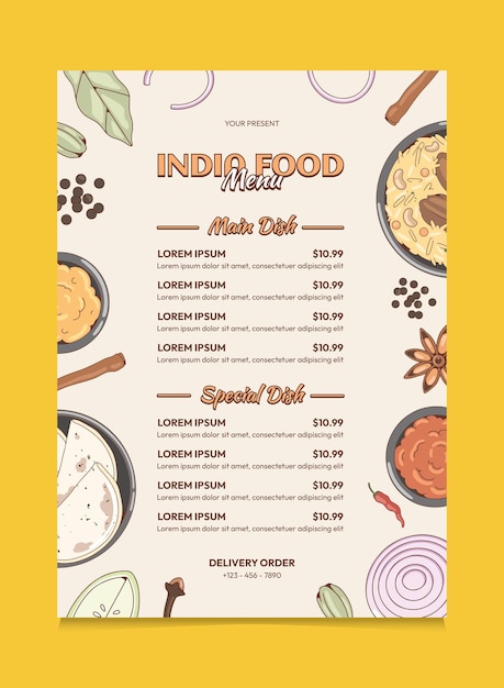 Retro India Food Festival Poster Design
