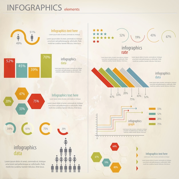 Retro infographics instellen.