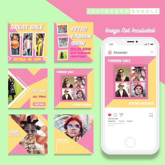 Retro Instagram Post Fashion Template