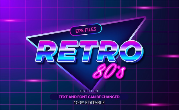 Retro jaren 80 oude stijl voor disco-nachtleven en neonroze gloedlicht bewerkbaar teksteffect.