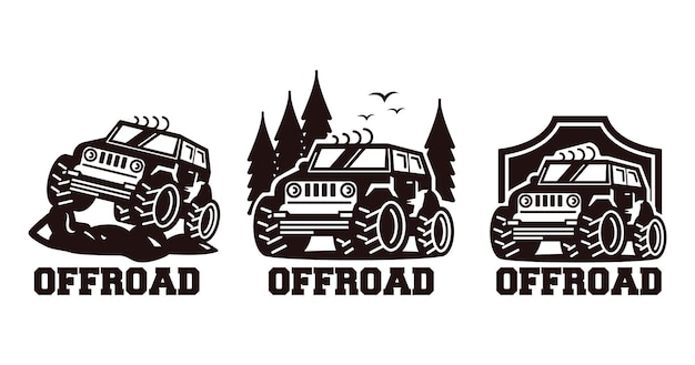 Retro jeep off-road logo-ontwerpbadge