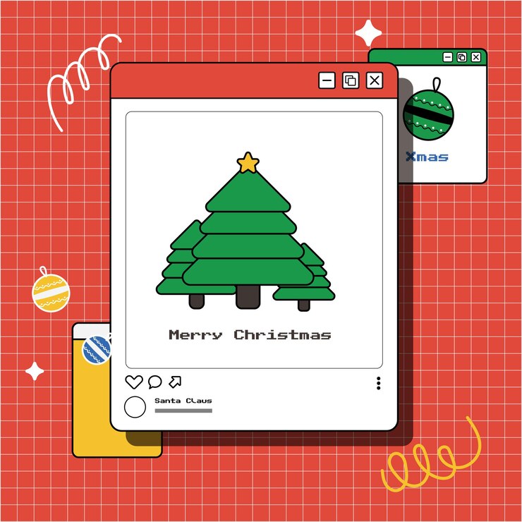 Retro kerstprogramma lay-out sjabloonontwerp