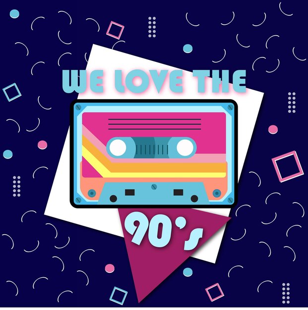 Retro klassieke cassetteband Clip Art regenboogkleuren opnemen muziek. leuk en schattig