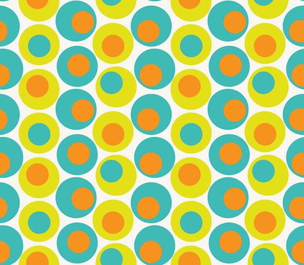 Retro kleurrijke cirkels psychedelische geometrische minimale naadloze patroon trend mode kleuren vector