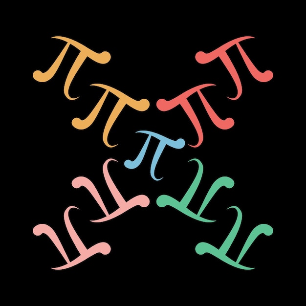 Retro kleurrijke grafische t-shirt pi day t-shirt design