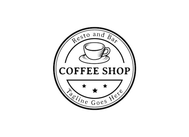 Retro koffie logo sjabloonontwerp