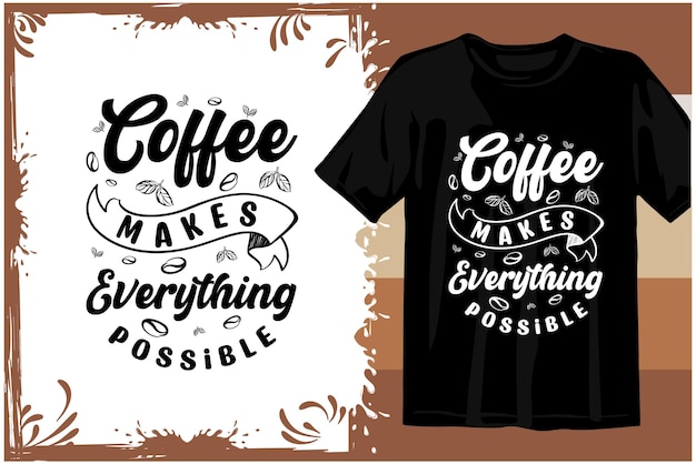 Retro koffie t-shirt ontwerp. Golvende koffie SVG. typografie koffie ontwerp vectorafbeeldingen