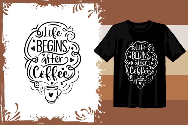Vector retro koffie t-shirt ontwerp. golvende koffie svg. typografie koffie ontwerp vectorafbeeldingen