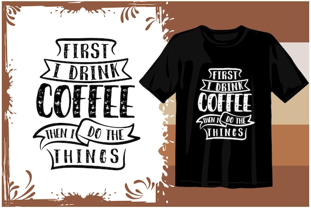 Retro koffie t-shirt ontwerp. golvende koffie svg. typografie koffie ontwerp vectorafbeeldingen