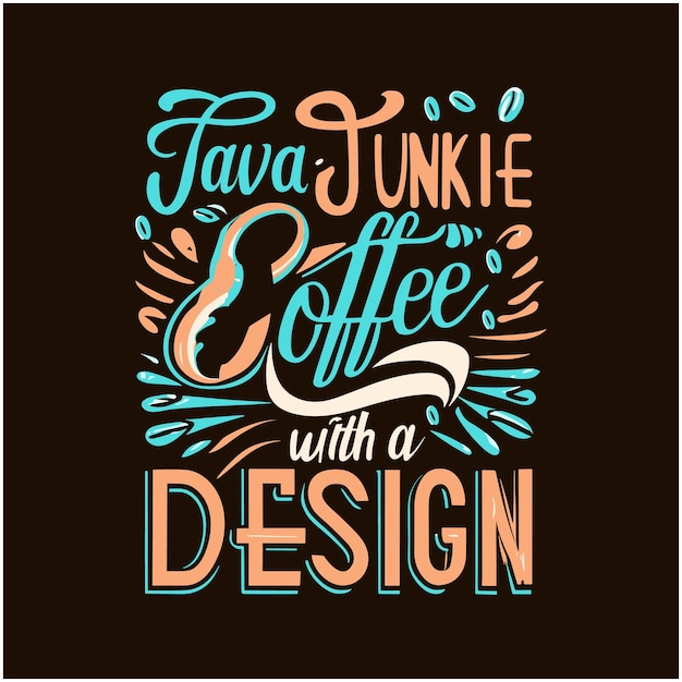 Retro koffie typografie vector aangepaste ontwerp kunst