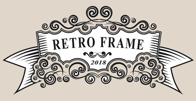 Vector retro label with vintage elements vector illustration