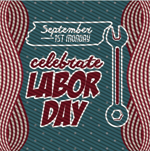 Vector retro labor day digital design