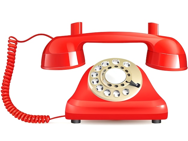 Retro landline or telephone isolated vector