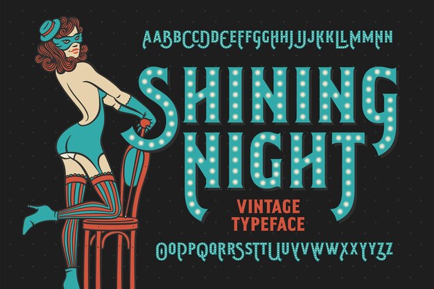 Vector retro letter font design vector