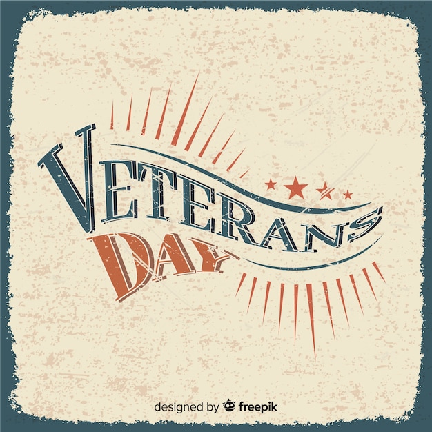 Retro lettering veterans day