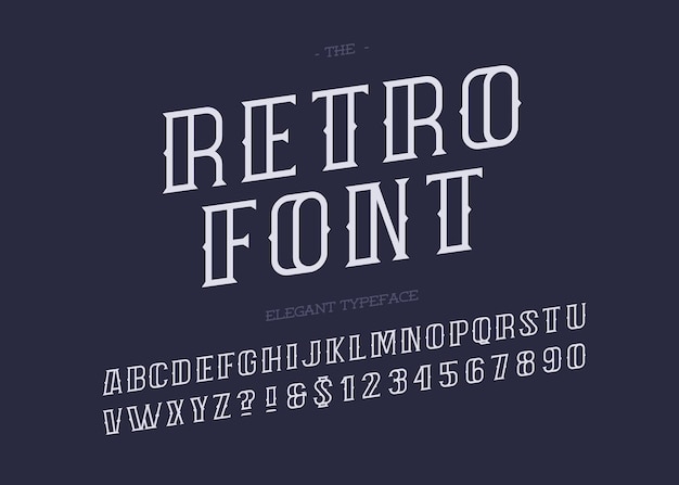 Vector retro lettertype 3d gedurfde stijl trendy typografie voor partij poster decoratie logo t-shirt boek kaart banner afdrukken op stof industrieel cool vintage lettertype modern alfabet vector 10 eps