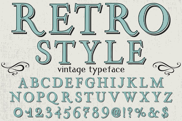 Vector retro lettertype labelontwerp