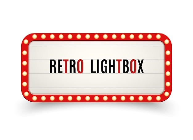Retro lichtbak billboard vintage frame. Vintage banner lichtbak. Bioscoop of show uithangborddecoratie adverteren.