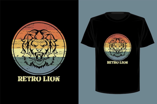 Design retrò vintage t-shirt con leone retrò