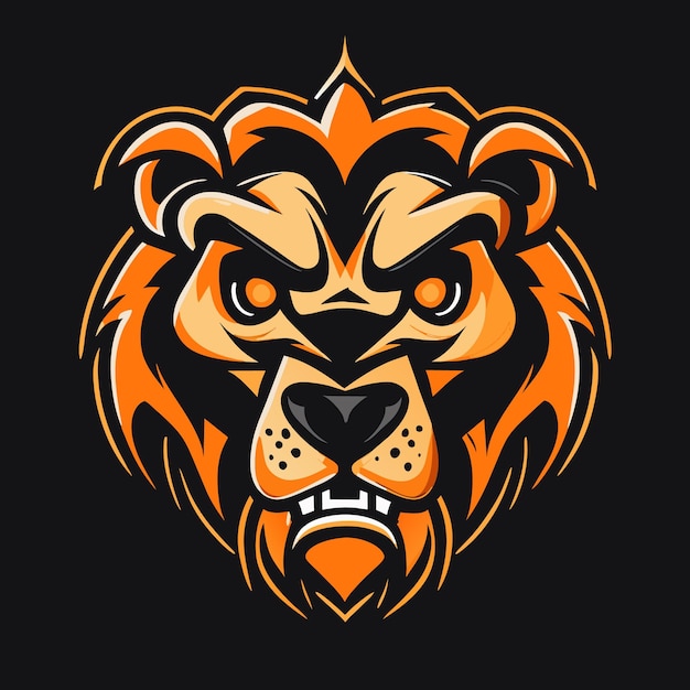 Retro lion Skull Vector Concept